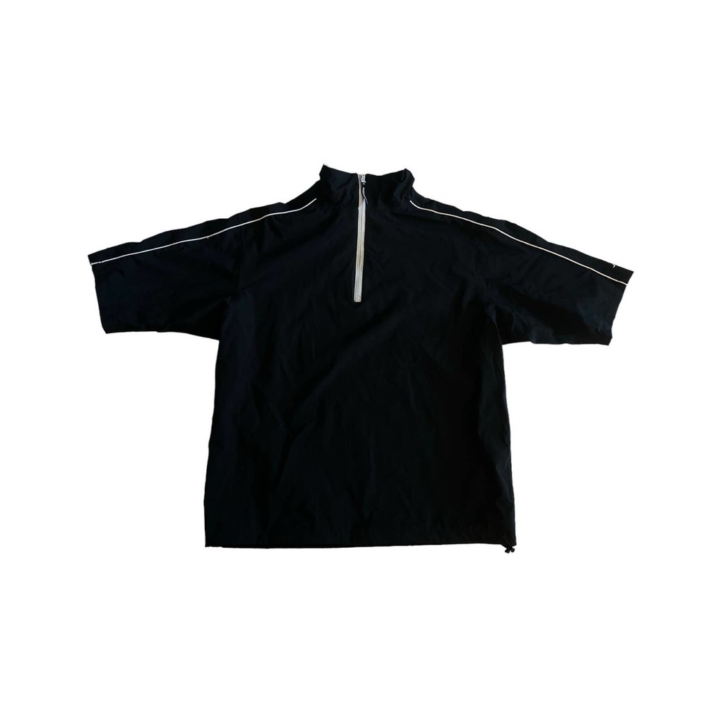 Men XXL Woodworm Technical SwingDry Black Short Slv Windbreaker Shirt Top Jacket